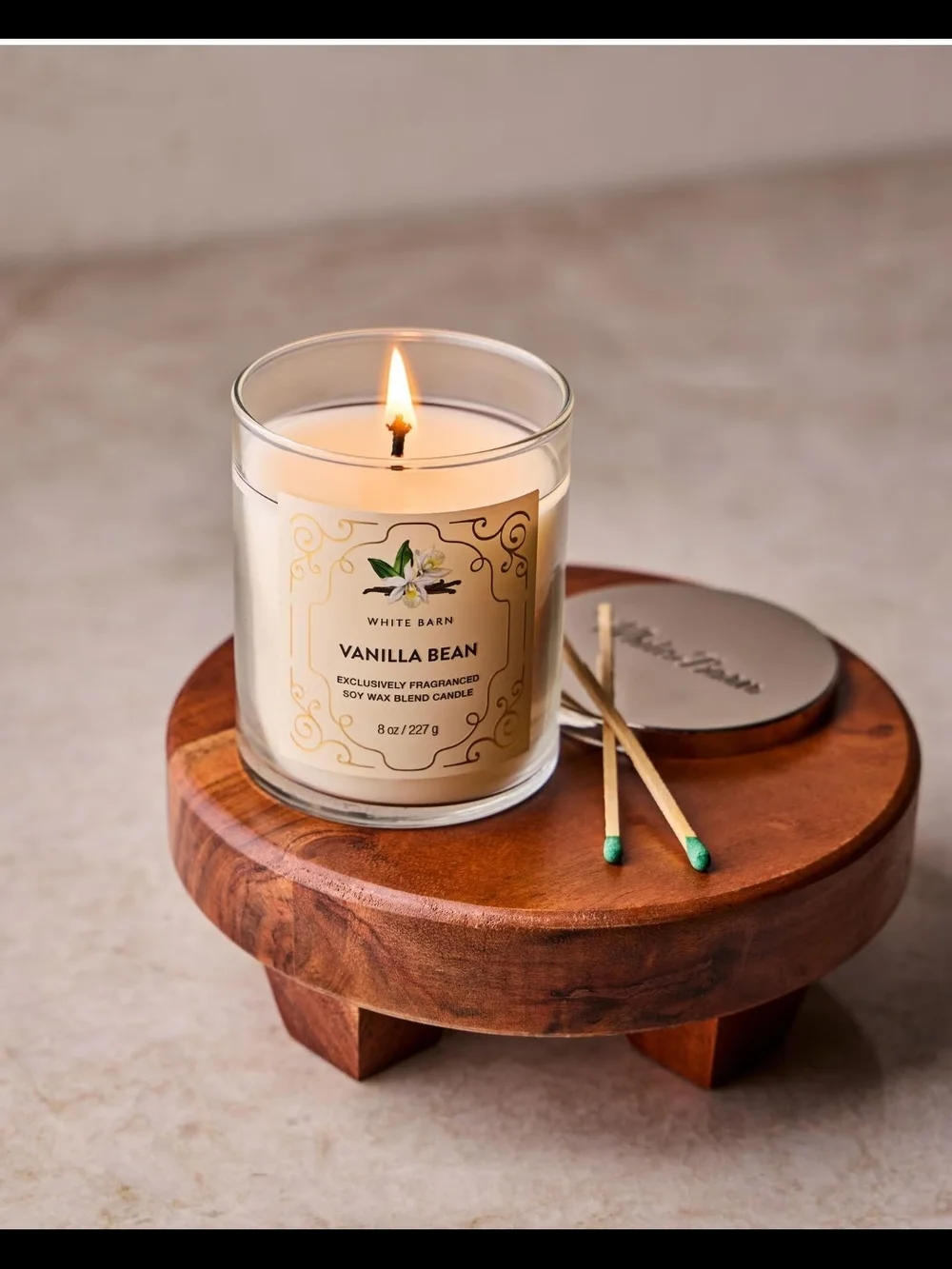 White Barn Vanilla Bean Soy Wax Candle - Single Wick